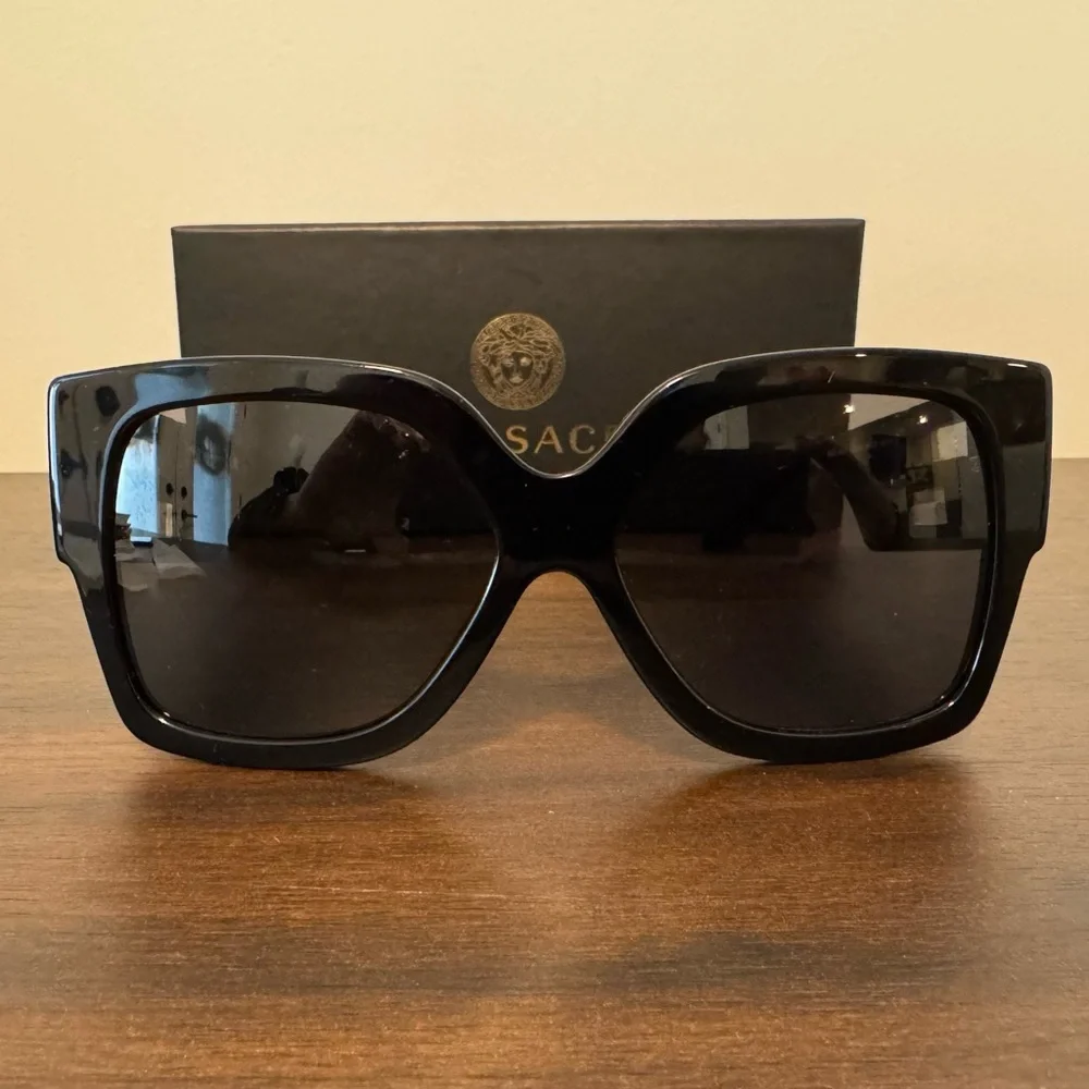 Versace Black Sunglasses with Gold Detail - Picture 5 of 12
